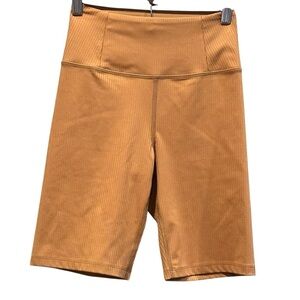 Girlfriend Collective Rib High-Rise Bike Short Toffee Women's Size XS